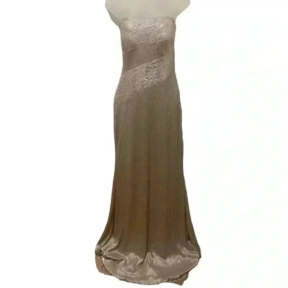 Rene Ruiz Collection Strapless Metallic Gown Size 12 - Picture 3 of 8